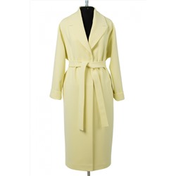 01-11009 Пальто женское демисезонное (пояс) Пальтовая ткань светло-желтый