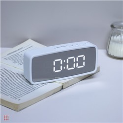 LADECOR CHRONO Будильник электронный, 14x5,7 см, USB/3xAAA, пластик, цвет белый, арт.1