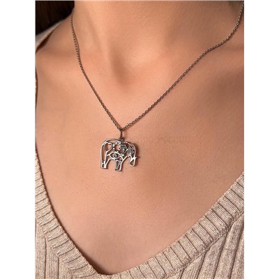 Подвеска слон из серебра родированная - Символы удачи