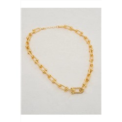 Ожерелье на толстой цепочке с золотыми блестками