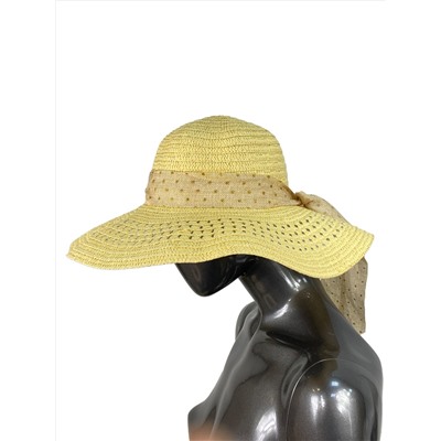 Летняя женская соломенная шляпа, цвет светло коричневый
