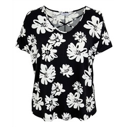 T-Shirt mit Cut-outs Janina curved, V-Ausschnitt