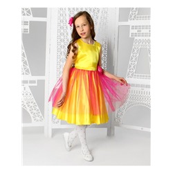 Жёлтое нарядное платье для девочки 82366-ДН19