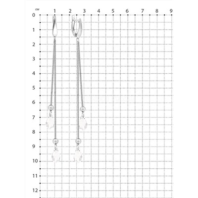 Серьги из серебра с кристаллами Сваровски родированные 925 пробы 421-10-249-4р