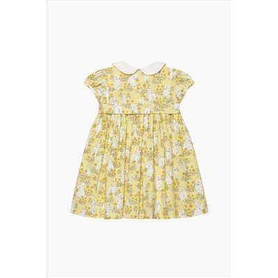 Trotters London Little Yellow Cotton Bunny Dress