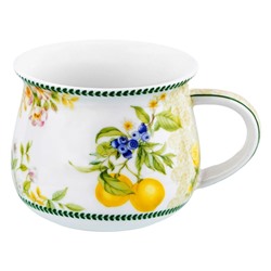 Кружка 250 мл 11*8,5*7 см "Лимоны", бочонок, NEW BONE CHINA