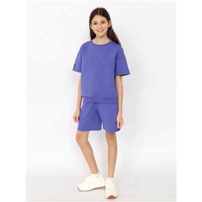 CSJG 90240-44-394 Комплект для девочки (футболка, шорты),фиолетовый