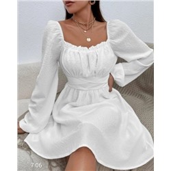 Платье декольте Сингапур белое RH06