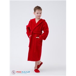 Детский махровый халат с капюшоном красный МЗ-04 (67)