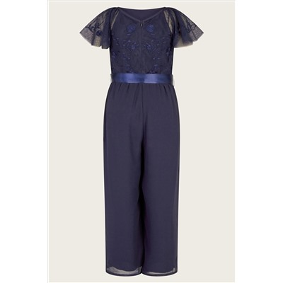 Monsoon Blue Amelia Embroidered Jumpsuit