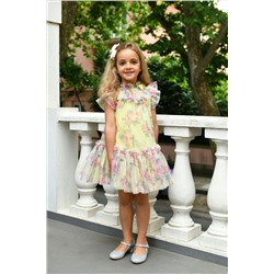 Angels Face Yellow Marigold Flower Tulle Sherbert Dress