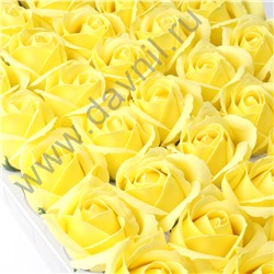 Роза из мыльной пены 3 слоя 5 см 50 шт жёлтая 17