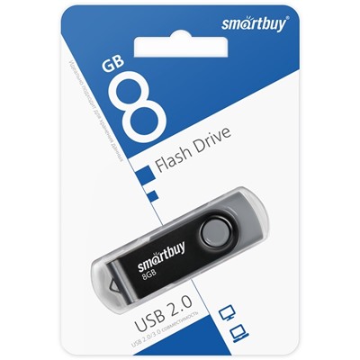 USB карта памяти 8ГБ Smart Buy Twist (черный)