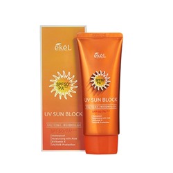 EKEL UV Sun Block SPF 50/PA+++ Солнцезащитный крем с экстрактом алоэ