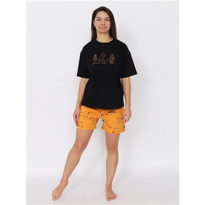 CSXW 50034-22 Пижама женская (футболка, шорты),черный