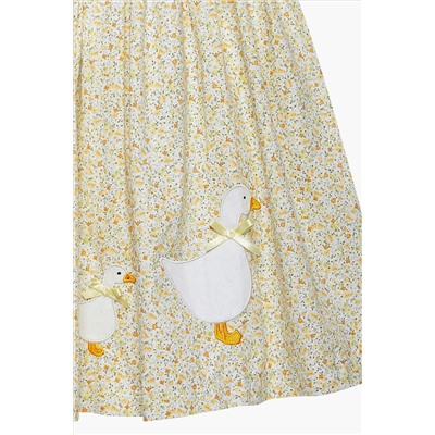 Trotters London Yellow Floral Petal Collar Cotton Duck Dress