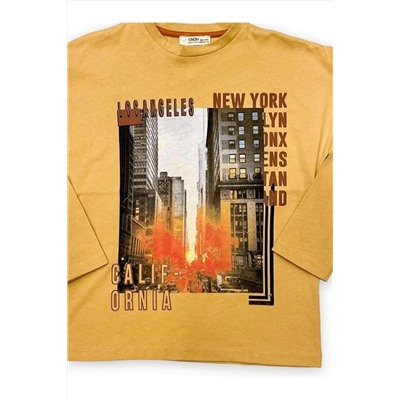 Тонкая футболка с длинными рукавами и надписью New York для мальчиков 23MTSHE9361
