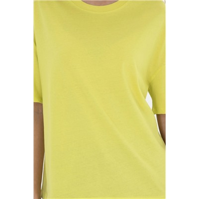 Женская футболка оверсайз с круглым вырезом фисташкового цвета Неожиданная скидка в корзине