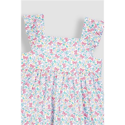 JoJo Maman Bébé Butterfly Frill Shoulder Dress