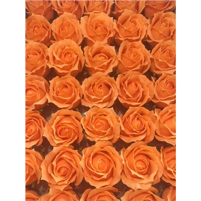 Роза из мыльной пены 5 см 50 шт оранжевый HD2-16