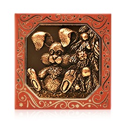 Шоколад барельефный элитный Зайчик - символ года (квадрат 46 мм.)