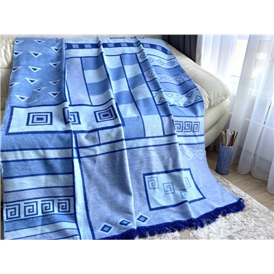 Плед cotton Rajtex 150*200 Геометрия голубая 07307a