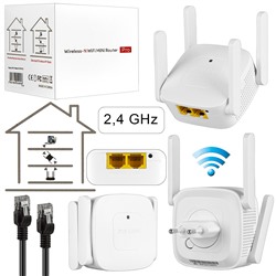 Роутер и усилитель Wi-Fi 2.4G Мини LV-WR41Q (белый)