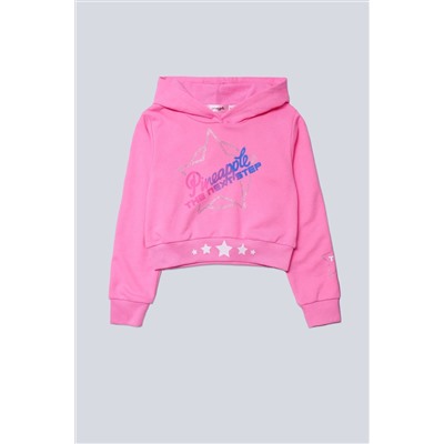 Pineapple Pink X The Next Step Logo Crop Hoodie