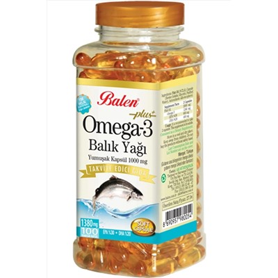 Balen OMEGA 3 BALIK YAĞI HAPI 1380MG 100 KAPSÜL HELAL SERTİFİKALI KAP-11