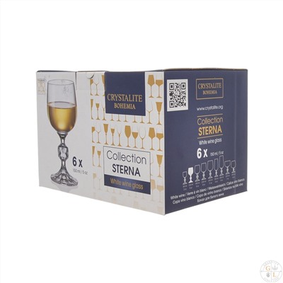 Набор бокалов для вина Crystalite Bohemia Sterna/Klaudie Панто150мл