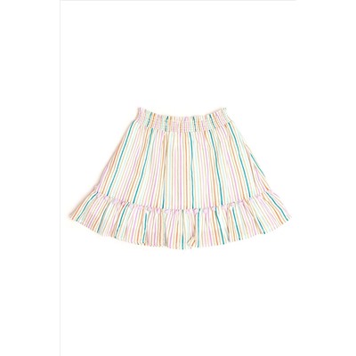 Nicole Miller Striped Cotton Multi Skirt