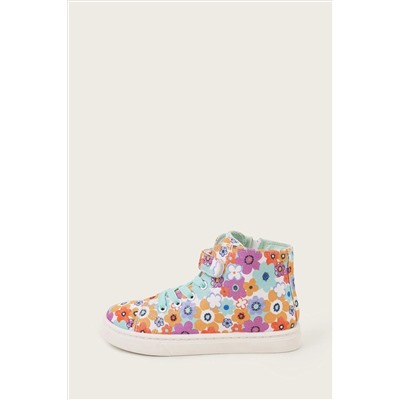 Monsoon Multi High-Top Floral Trainers