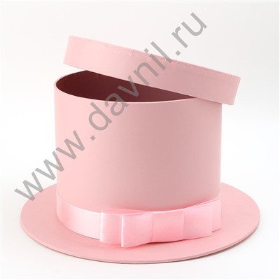 Коробка цилиндрическая "Шляпа" W7952 розовый