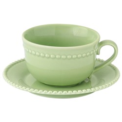 Чашка с блюдцем 0.25л (зелёный) "Tiffany" без инд.упаковки.