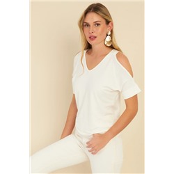 Женская белая блузка с открытыми плечами BR1329