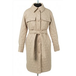 01-11030 Пальто женское демисезонное (пояс) Плащевка бежевый