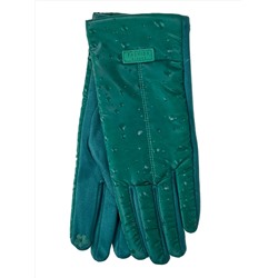 Комбинированные женские перчатки, цвет зеленый