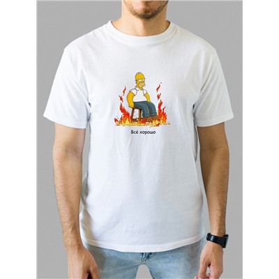 Мужская футболка Print011 Белая