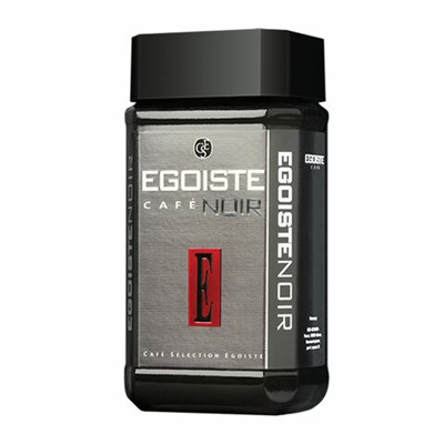 Кофе растворимый EGOISTE "Noir" 100 г, стеклянная банка, сублимированный, ГЕРМАНИЯ, 4492