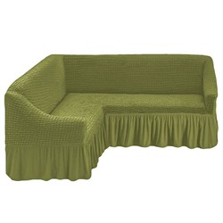 Чехол на угловой диван, цвет зелёный