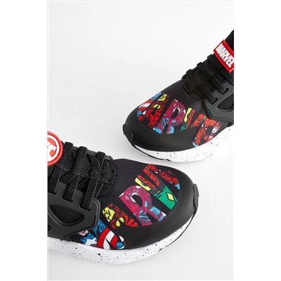 Multi Bright Marvel Elastic Lace Trainers