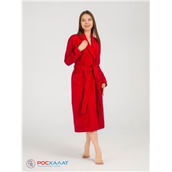 Женский махровый халат с шалькой красный МЗ-02 (67)