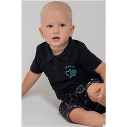 Модная футболка-поло для мальчика КР 301633/черный к320 джемпер-поло