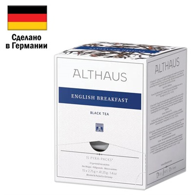 Чай ALTHAUS "English Breakfast" черный, 15 пирамидок по 2,75 г, ГЕРМАНИЯ, TALTHL-P00001