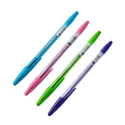 Ручка шариковая Silwerhof CRYSTAL 0.7мм прозр.корпус ассорти синие чернила