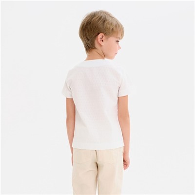 Рубашка для мальчика MINAKU: Cotton Collection цвет белый, рост 104