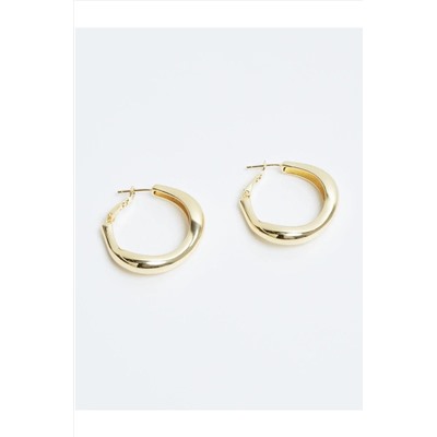 Золотые элегантные серьги-кольца с фигурками