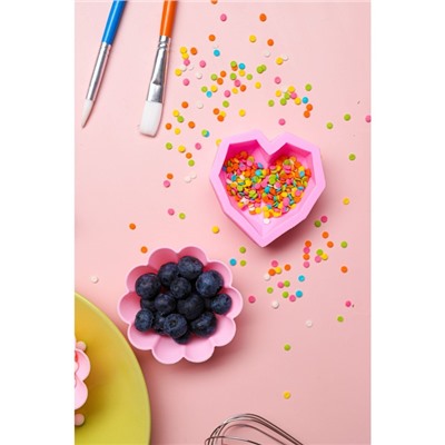 Молд Доляна «Сердце», силикон, 7,3×7,3×2,3 см, цвет розовый