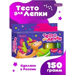 Тесто для лепки в коробке, 6 цветов, 150 г