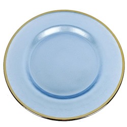 Блюдо сервировочное "Crystallite" (голубое) d=33 см h=2,5 см (стекло) (трансп.упак)